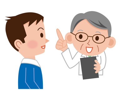 診察　男性　笑顔